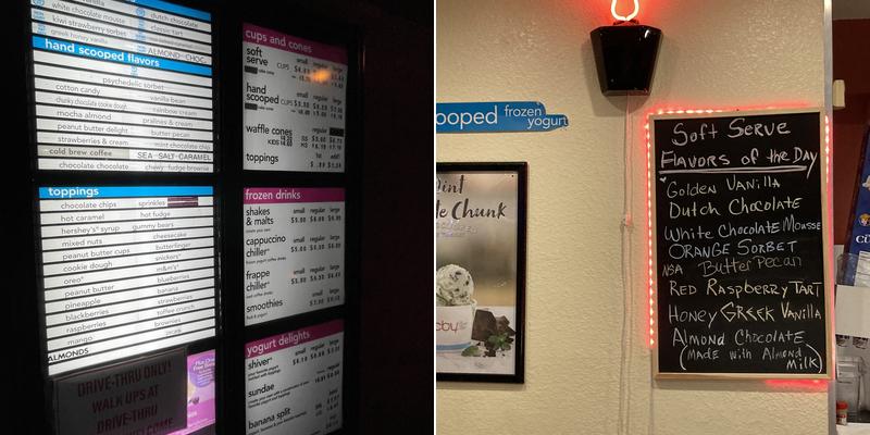 TCBY Menu