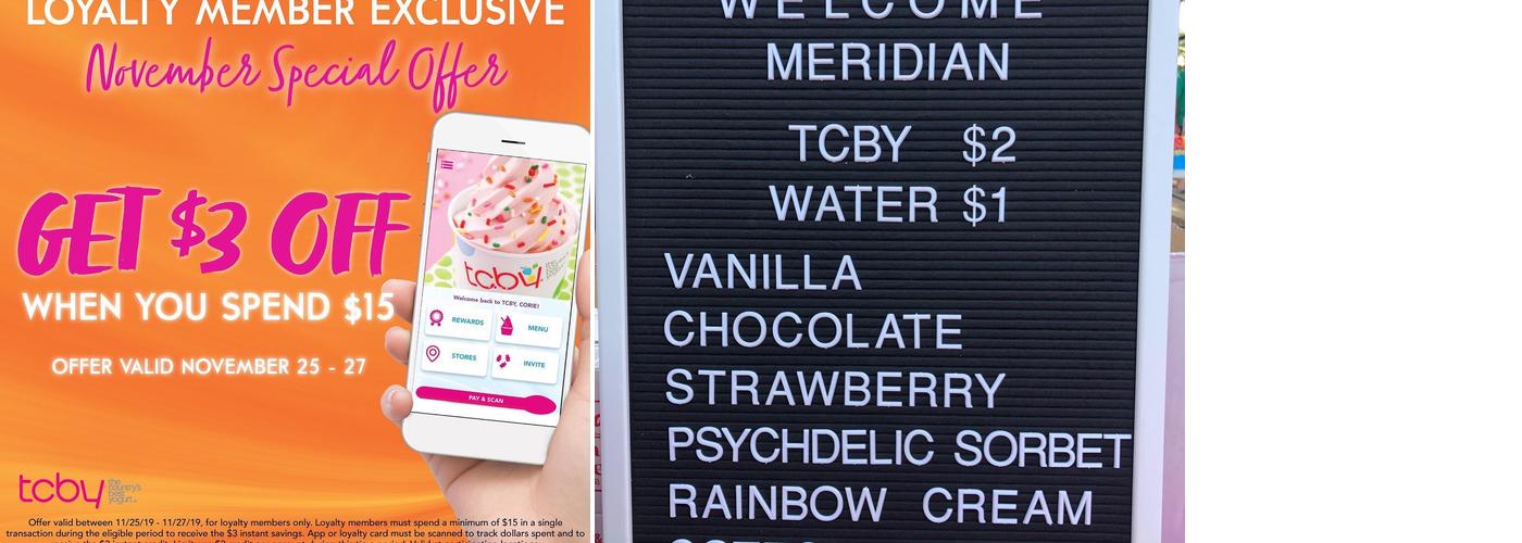 TCBY Menu