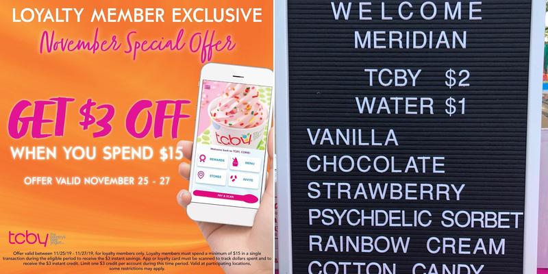 TCBY Menu