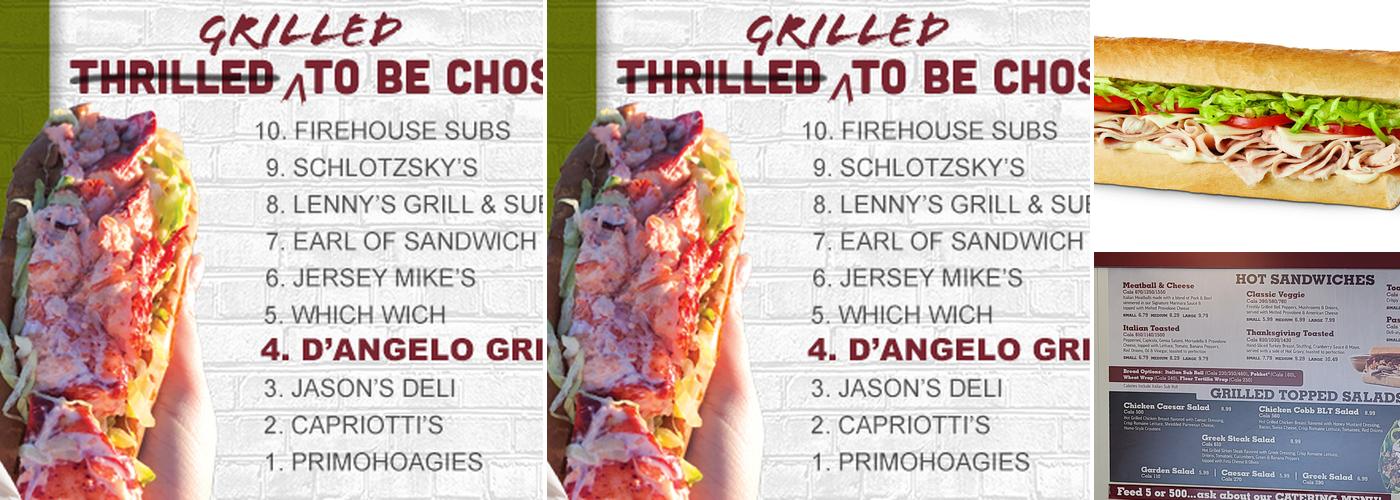 D'Angelo Grilled Sandwiches Menu