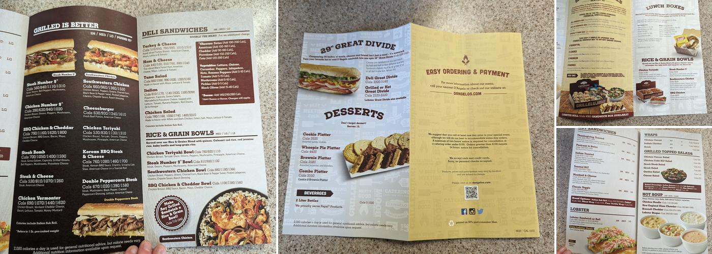 D'Angelo Grilled Sandwiches Menu