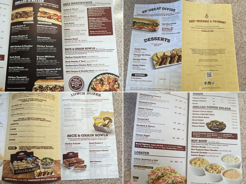 D'Angelo Grilled Sandwiches Menu