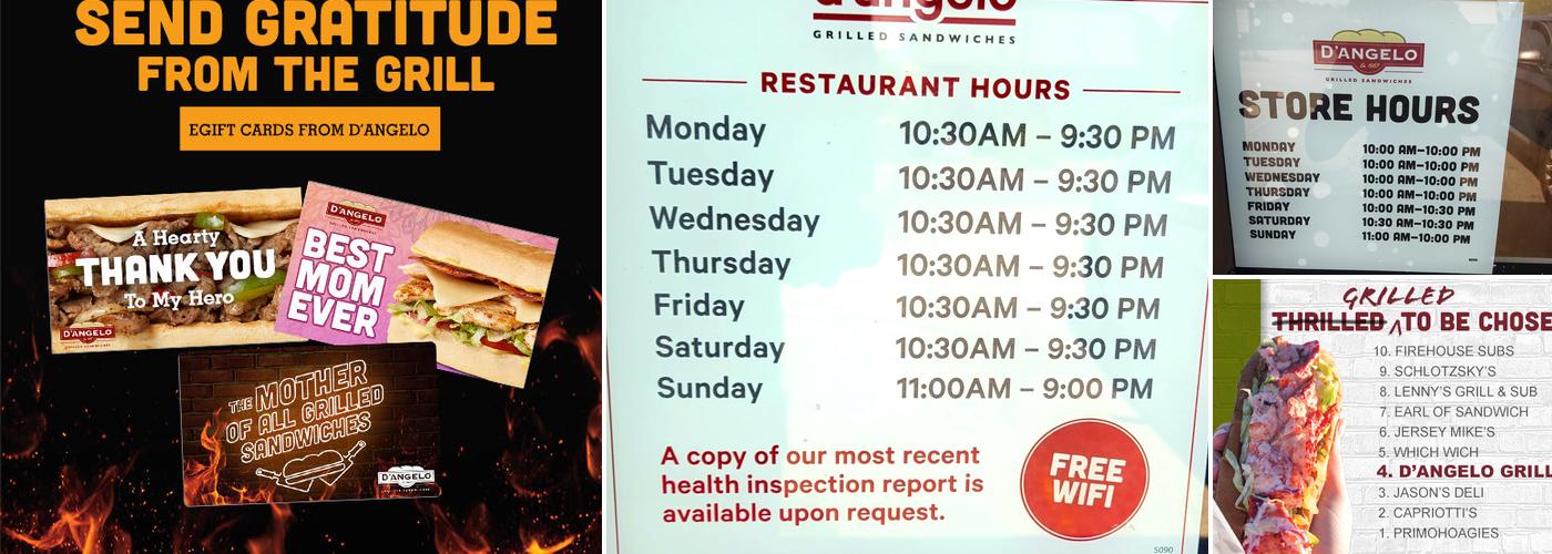 D'Angelo Grilled Sandwiches Menu