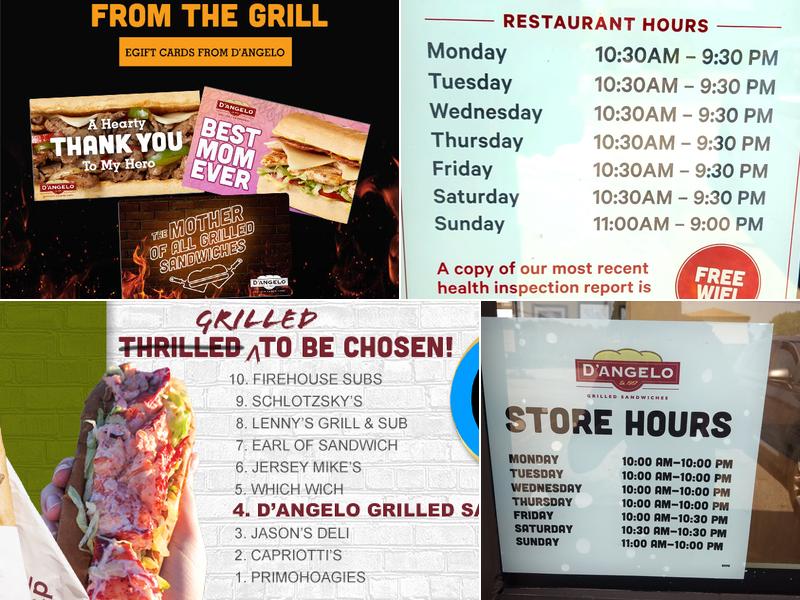 D'Angelo Grilled Sandwiches Menu