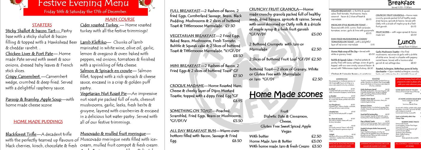 At Home Cafe & Bistro Menu