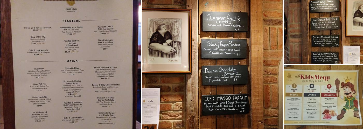 The Kings Head Menu