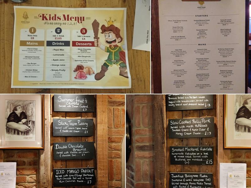 The Kings Head Menu