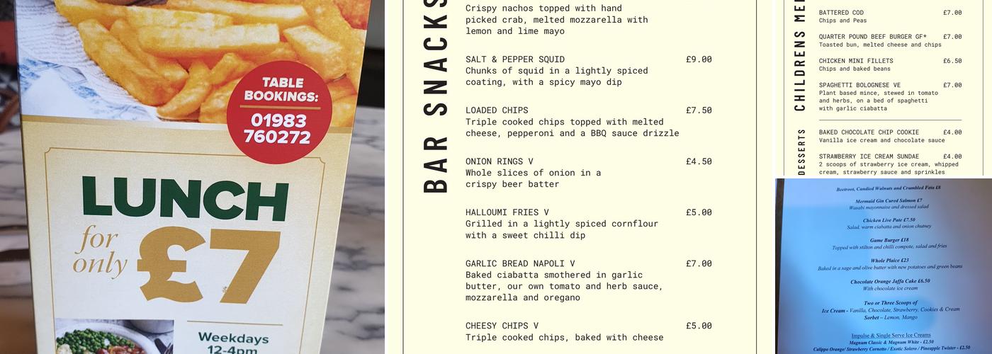 The Bugle Coaching Inn Menu