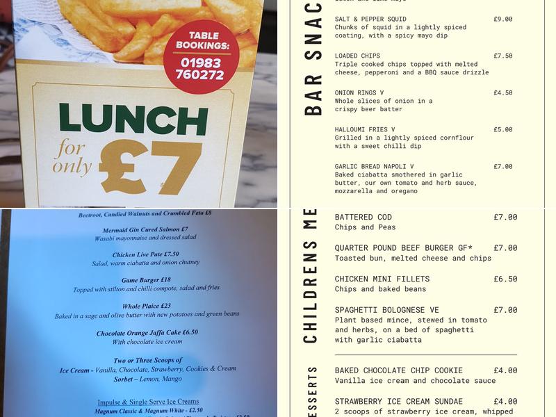 The Bugle Coaching Inn Menu