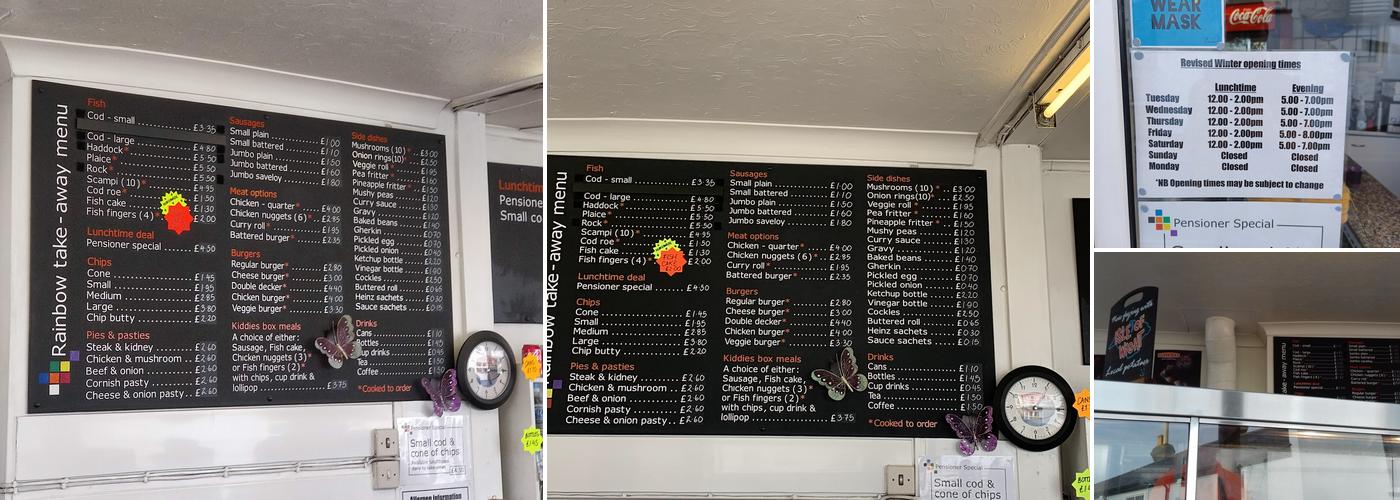 Rainbow Fish Bar Menu