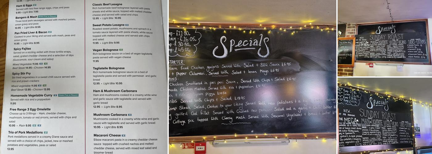 The Fighting Cocks Menu