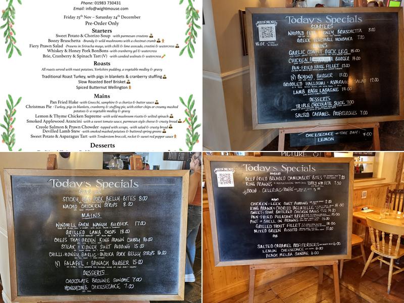 Wight Mouse Inn Menu