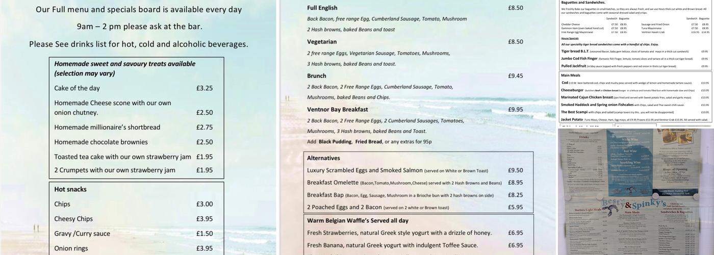 Besty & Spinkys Menu