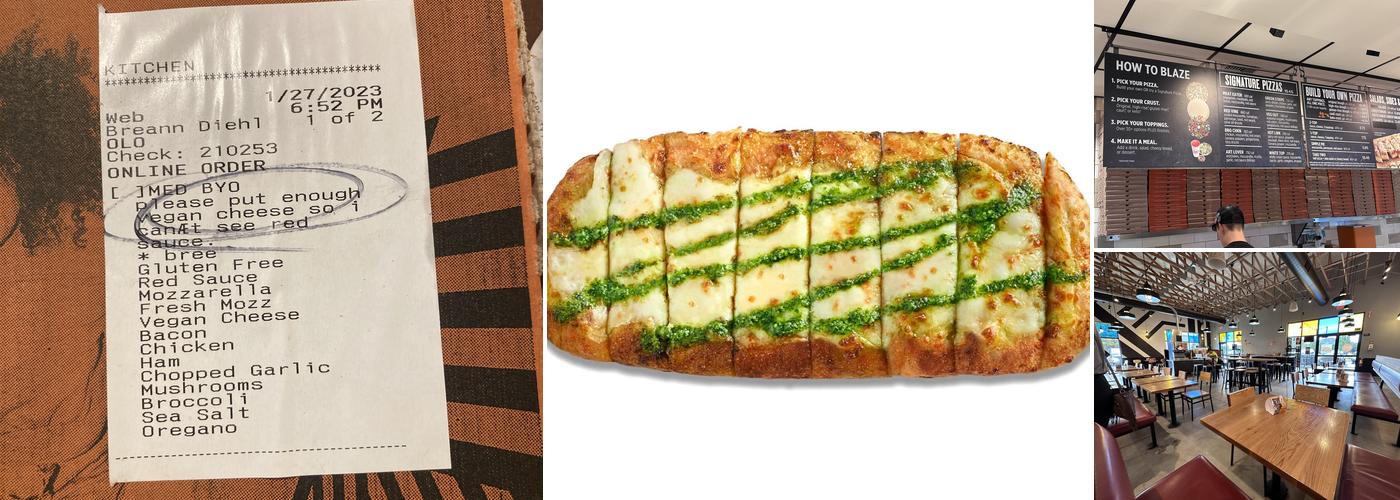 Blaze Pizza Menu