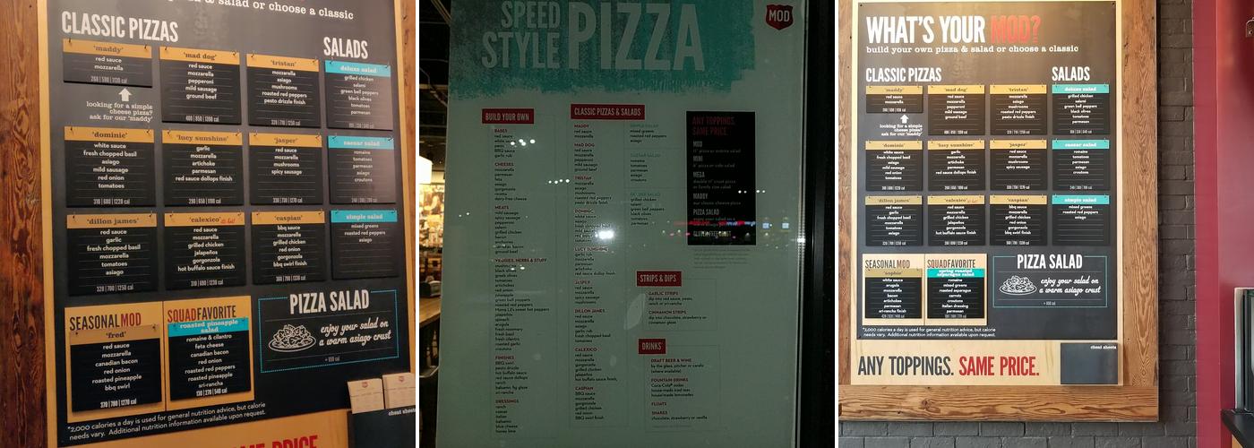 MOD Pizza Menu