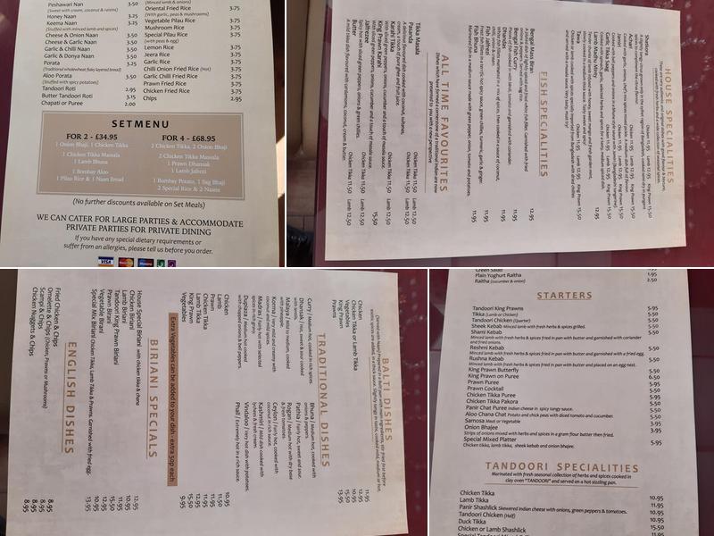 The House of Spice Menu