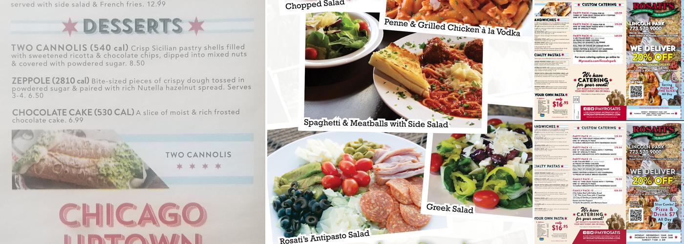 Rosati's Pizza Of Chicago Lincoln Park Menu