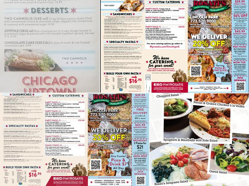 Rosati's Pizza Of Chicago Lincoln Park Menu