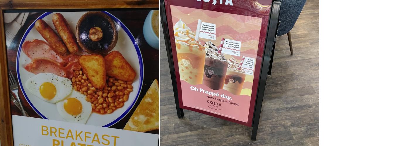 Costa Coffee Roadchef Northampton Northbound Menu