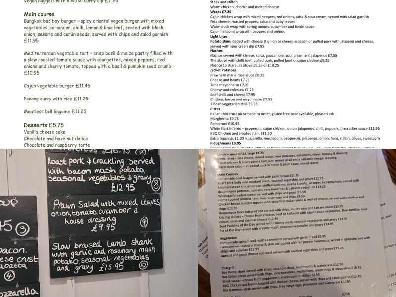 The White Hart Menu