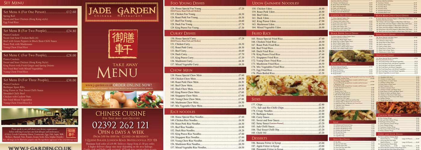 Jade Garden Menu