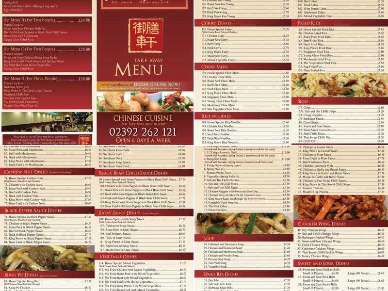 Jade Garden Menu
