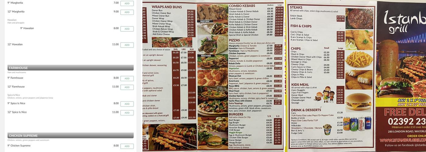 Istanbul Grill (New Management) Menu