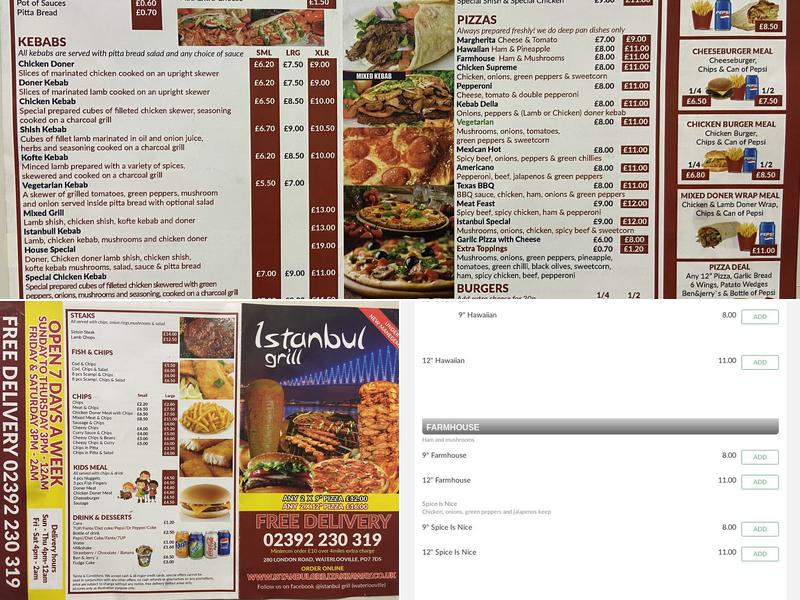 Istanbul Grill (New Management) Menu
