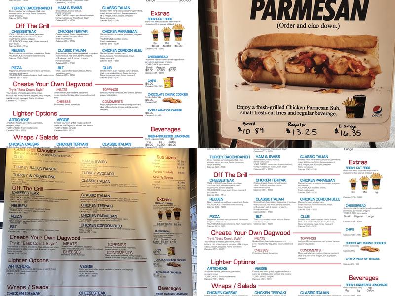 Penn Station East Coast Subs Menu
