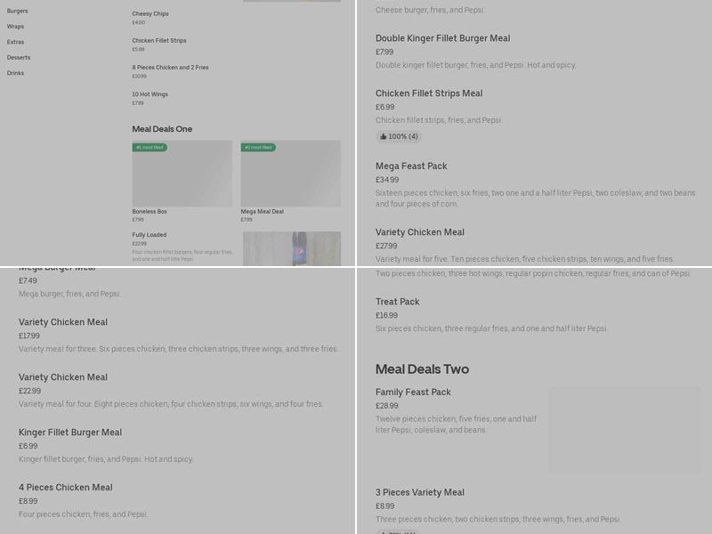 Kens Fried Chicken Menu