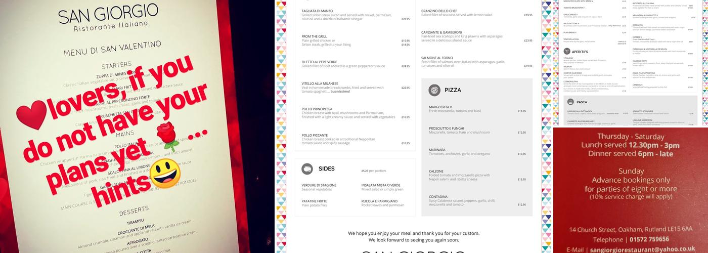 San Giorgio Restaurant Menu