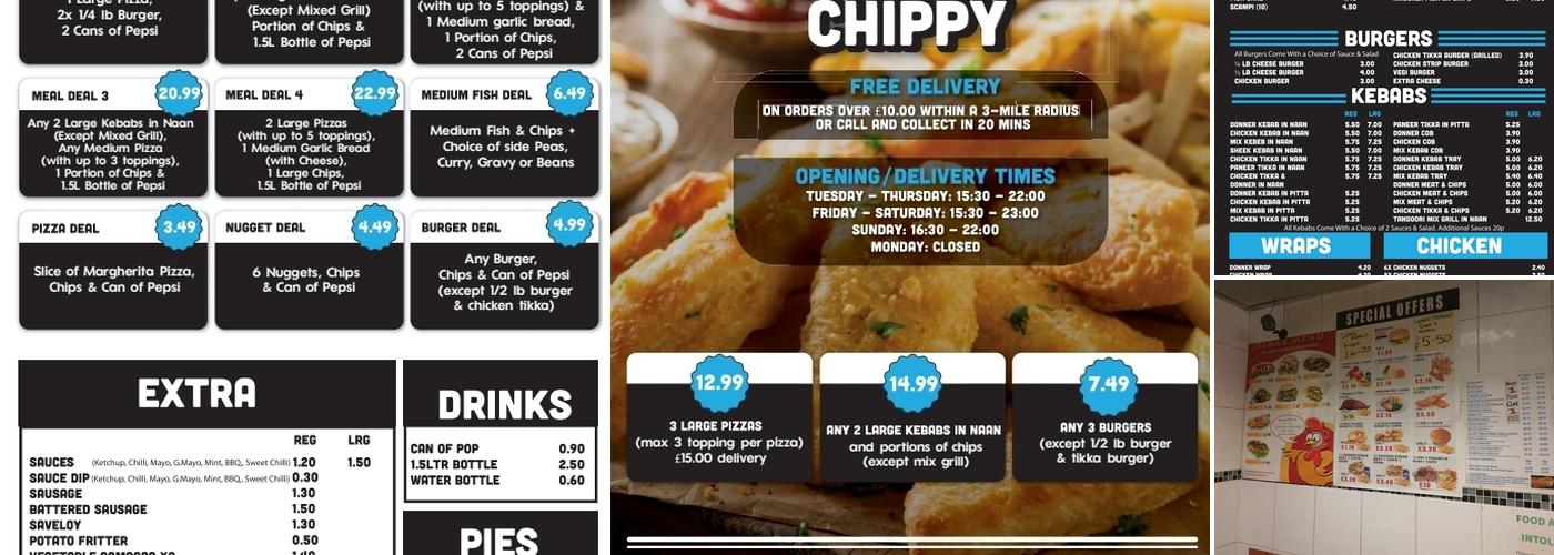 Marshall Traditional Chippy Menu