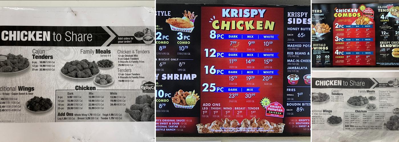 Krispy krunchy chicken حلال Menu
