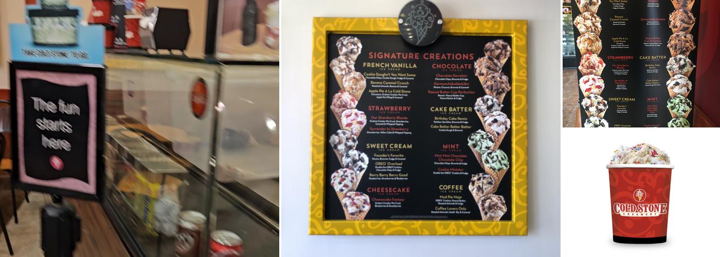 Cold Stone Creamery Menu