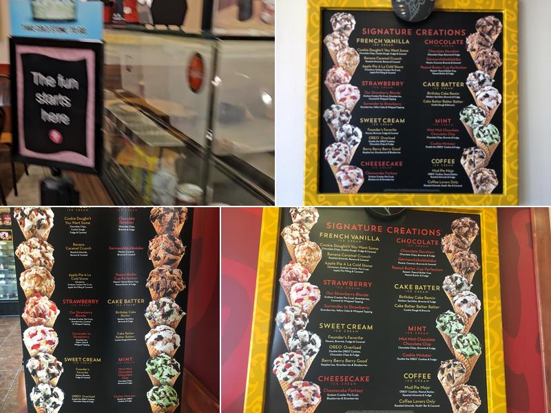 Cold Stone Creamery Menu