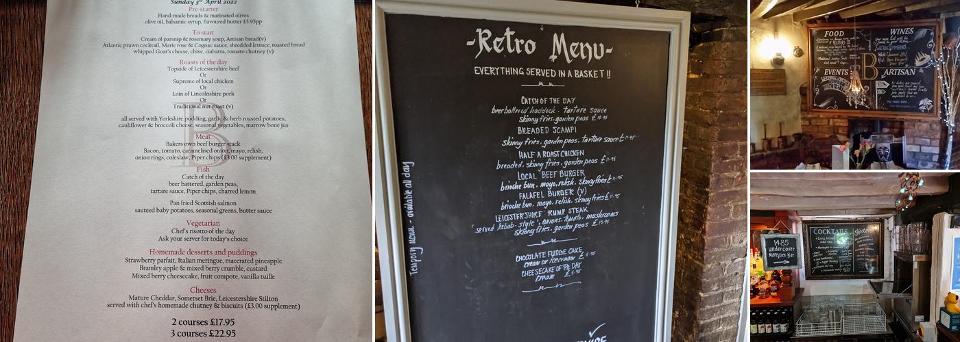 The Bakers Arms Inn Menu