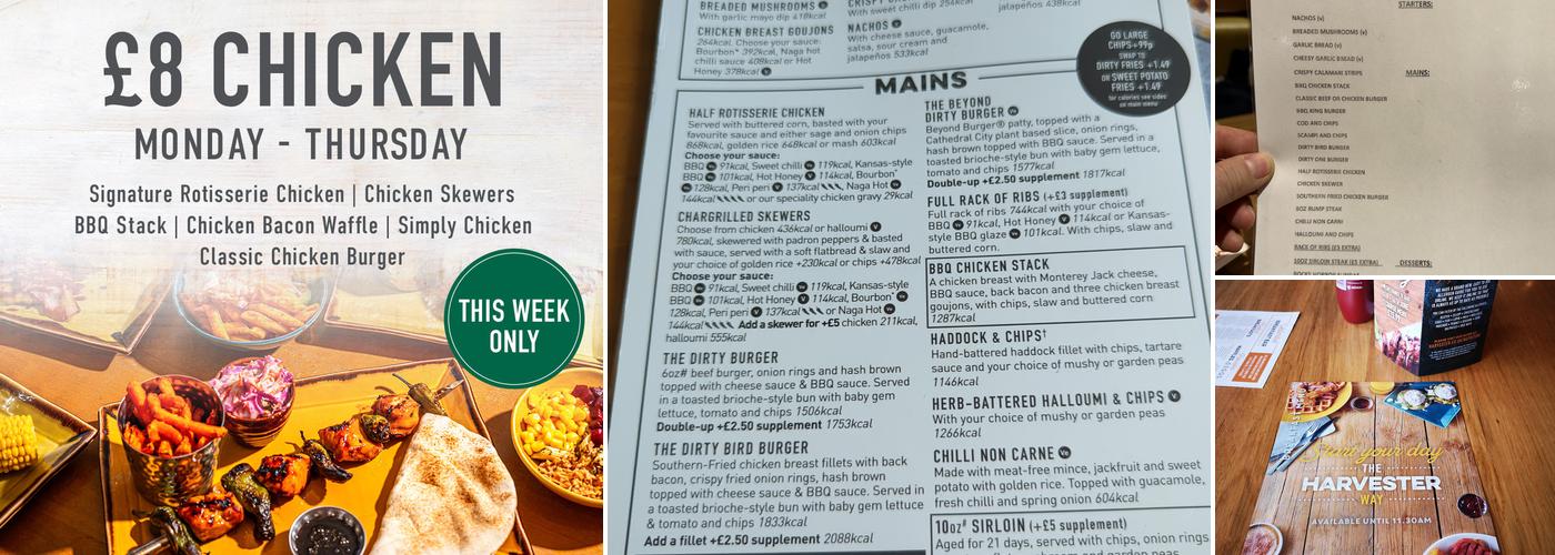 Harvester Nene Valley - Northampton Menu