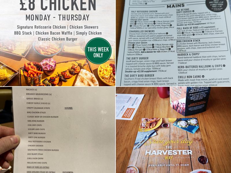 Harvester Nene Valley - Northampton Menu