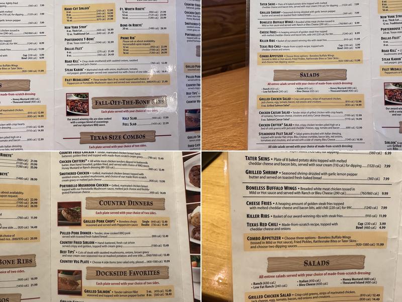 Texas Roadhouse Menu