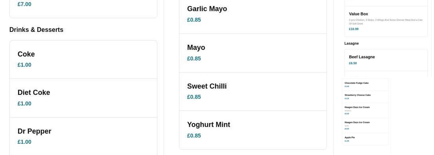 Aroma Chicken And Square Pizza Menu