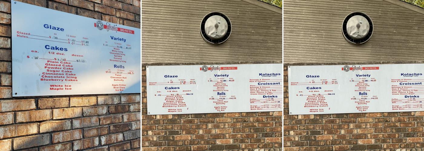 Shipley Do-Nuts Menu