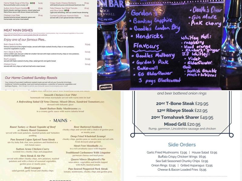 The Sutton Arms Menu
