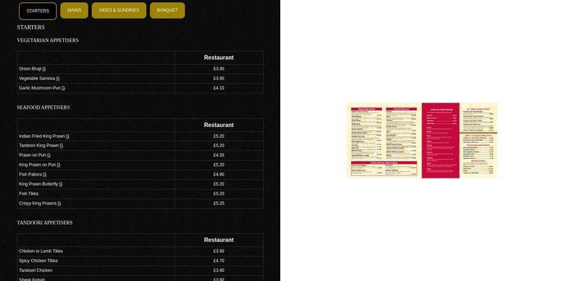 Mumbai Lounge Brigg Menu