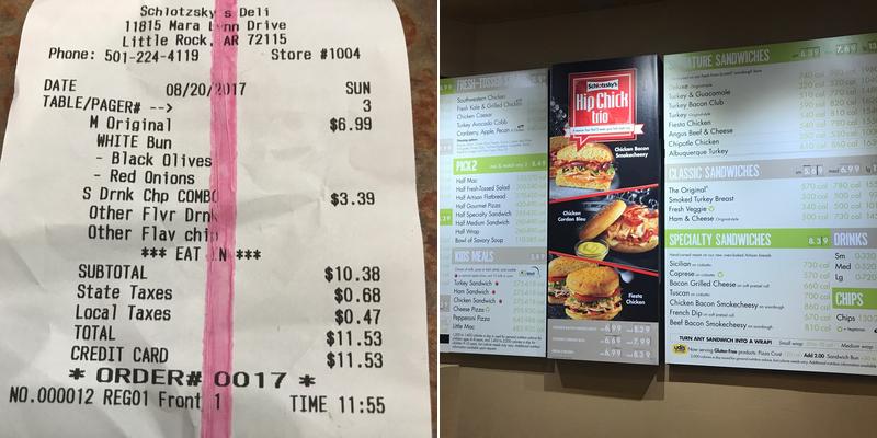 Schlotzsky's Menu