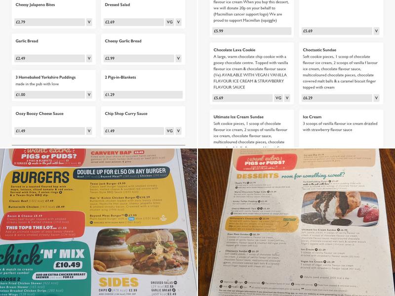 Ashby Lodge, Greene King Pub & Carvery Menu