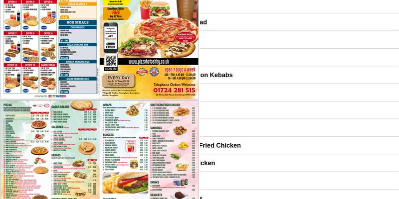 Pizza Hot Menu