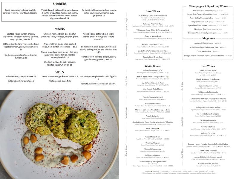 The Spotted Horse Menu