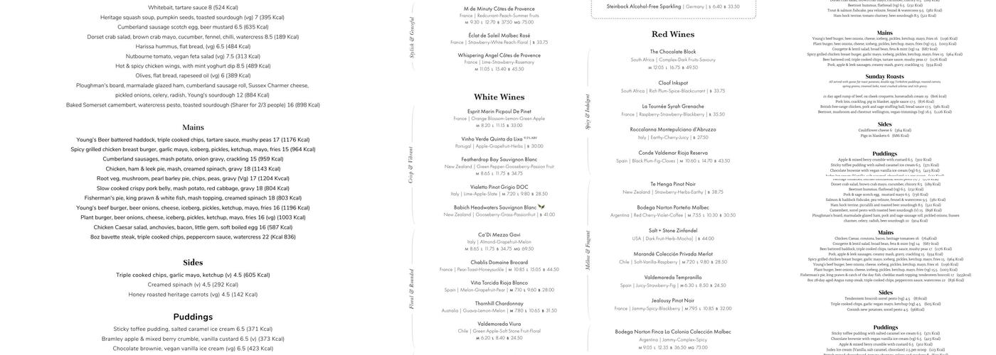 The Nightingale Menu