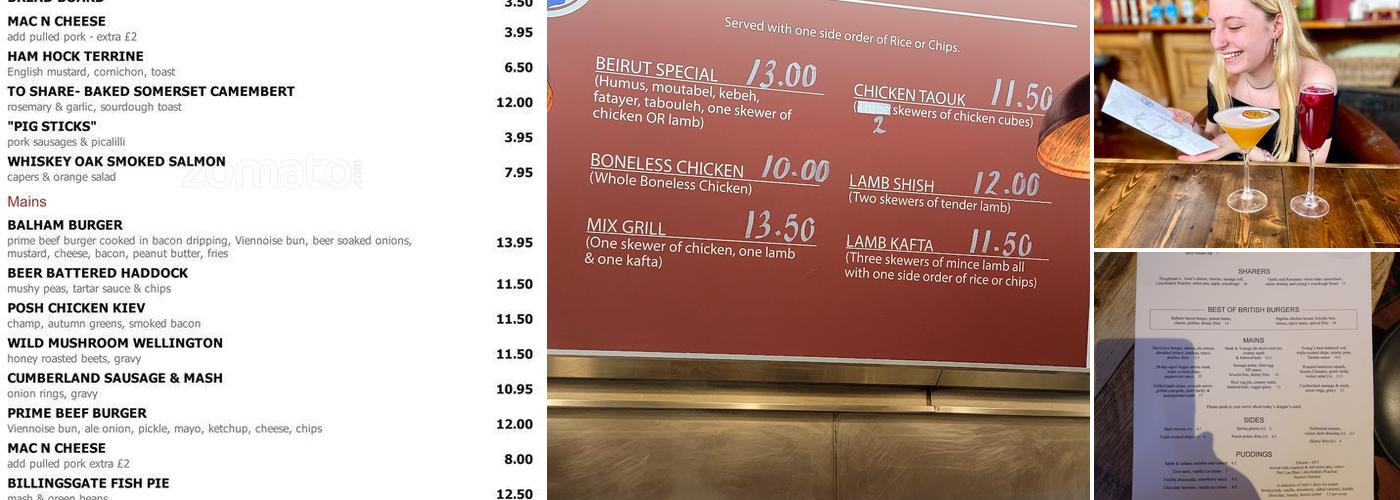 The Grove Balham Menu