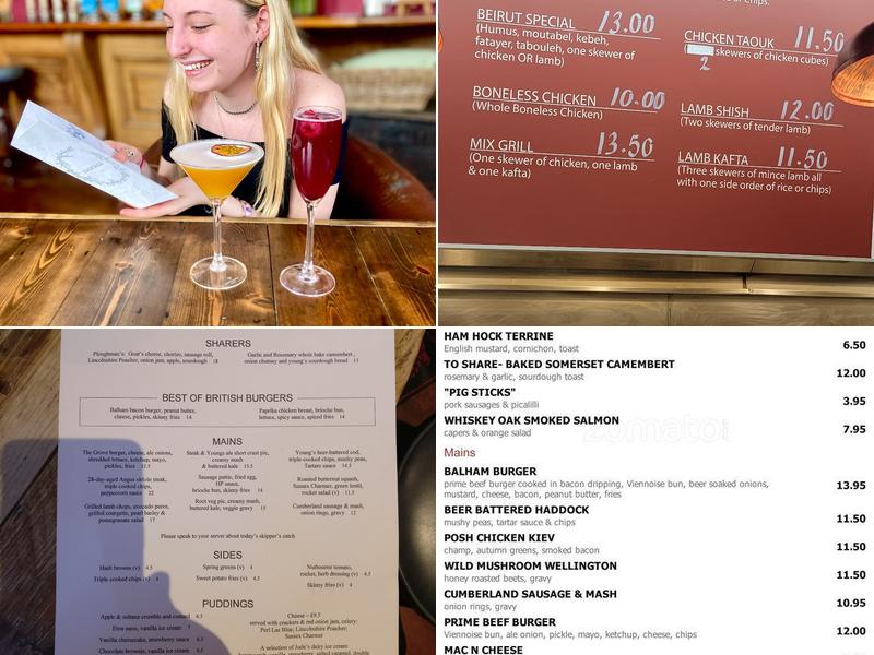 The Grove Balham Menu